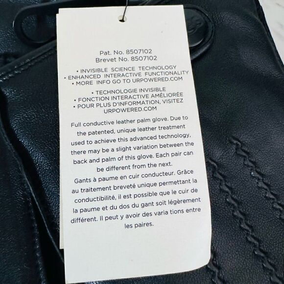 UGG Metisse Tabbed Vent Tech Soft Stretch Leather Gloves, Black, Medium, NWT - Picture 5 of 13